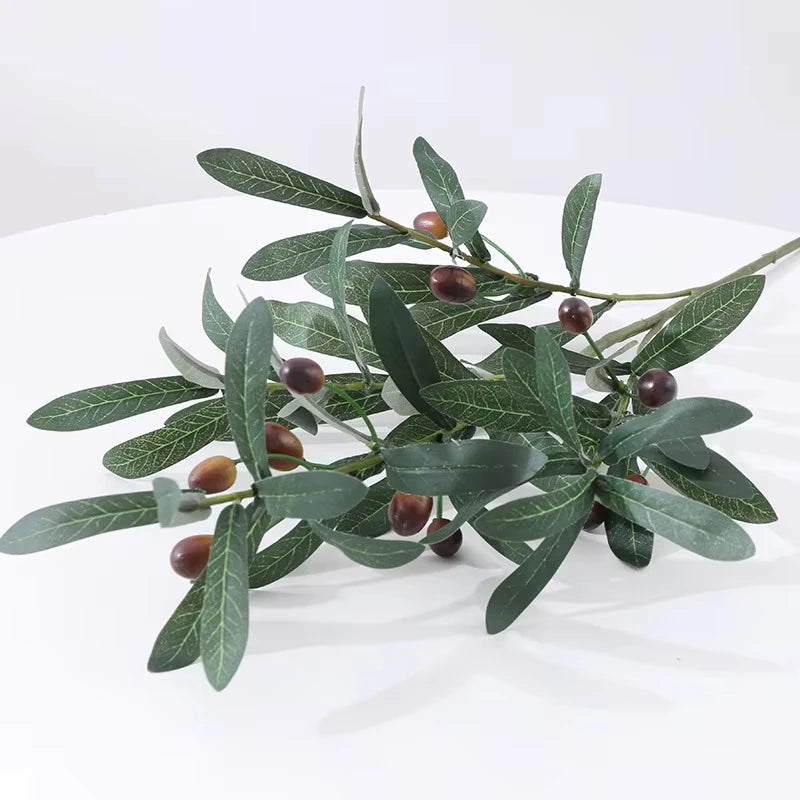 Artificial Olive Branch Stems – Faux Greenery for Home Decor, Weddings & Photography