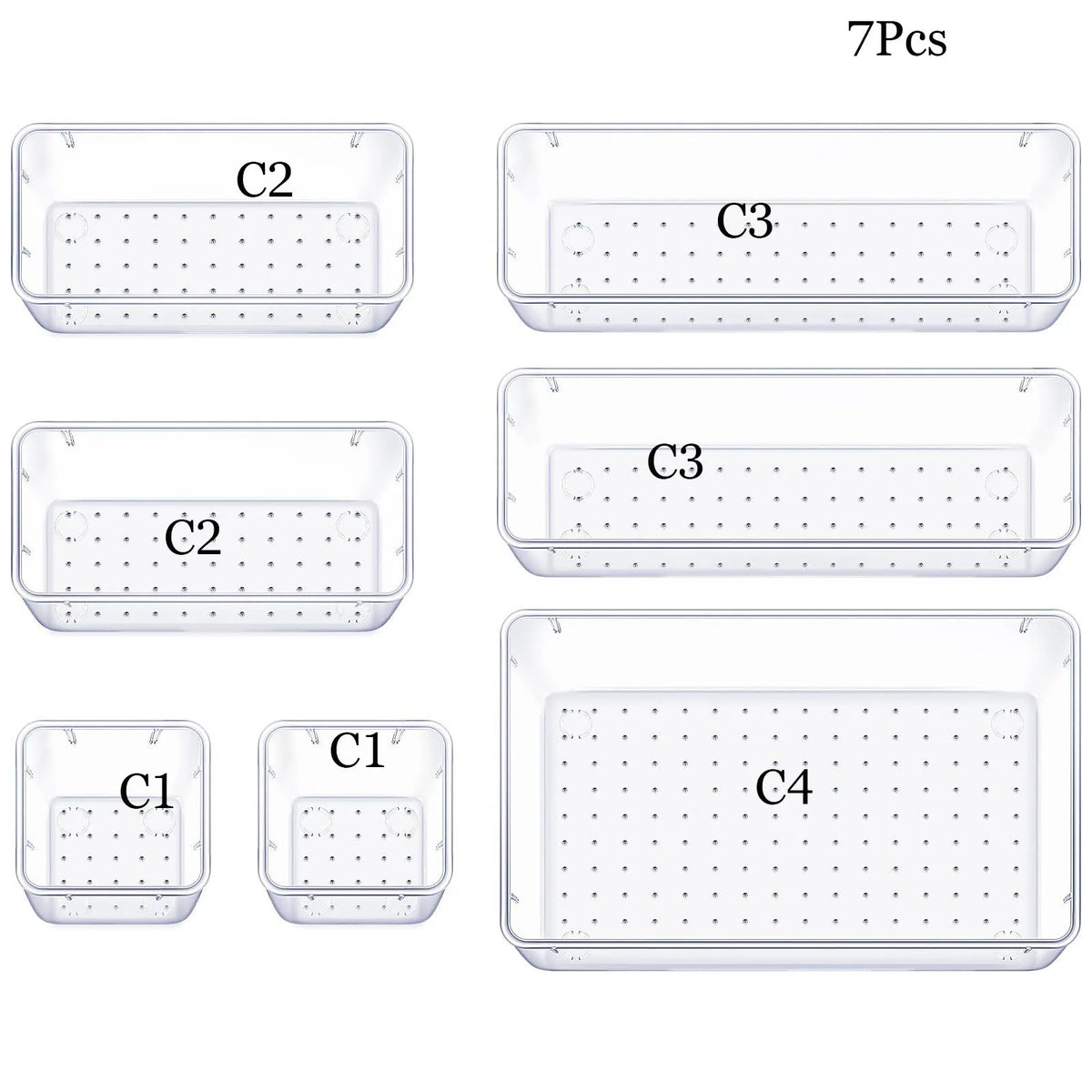 Clear Plastic Drawer Organizers – Stackable Storage Bins for Bathroom, Makeup & Home