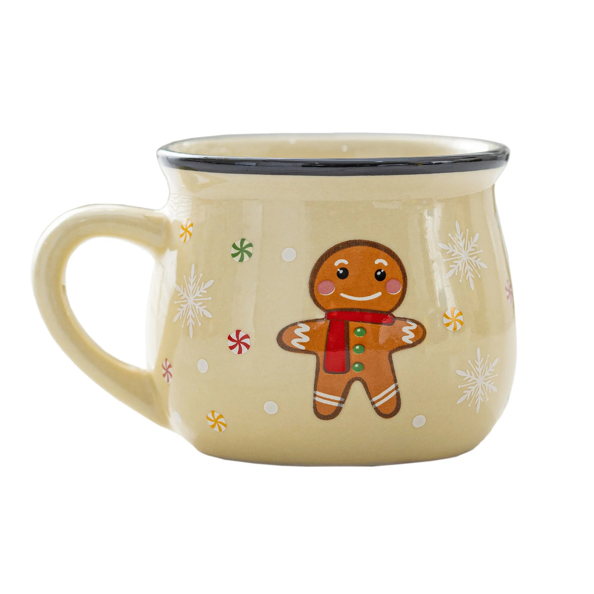Santa Claus ceramic Christmas mug 5oz holiday coffee and dessert cup White