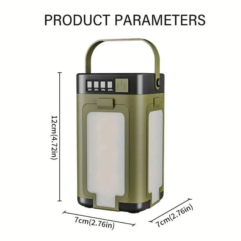 Solar Rechargeable LED Camping Lantern – Portable Power Bank Light for Camping, Hiking & Emergencies