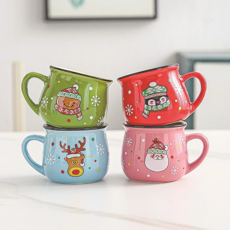 Santa Claus ceramic Christmas mug 5oz holiday coffee and dessert cup"