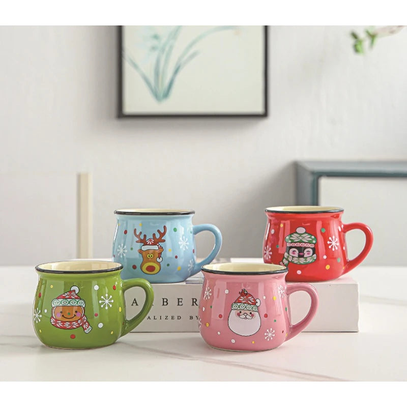 Santa Claus ceramic Christmas mug 5oz holiday coffee and dessert cup"