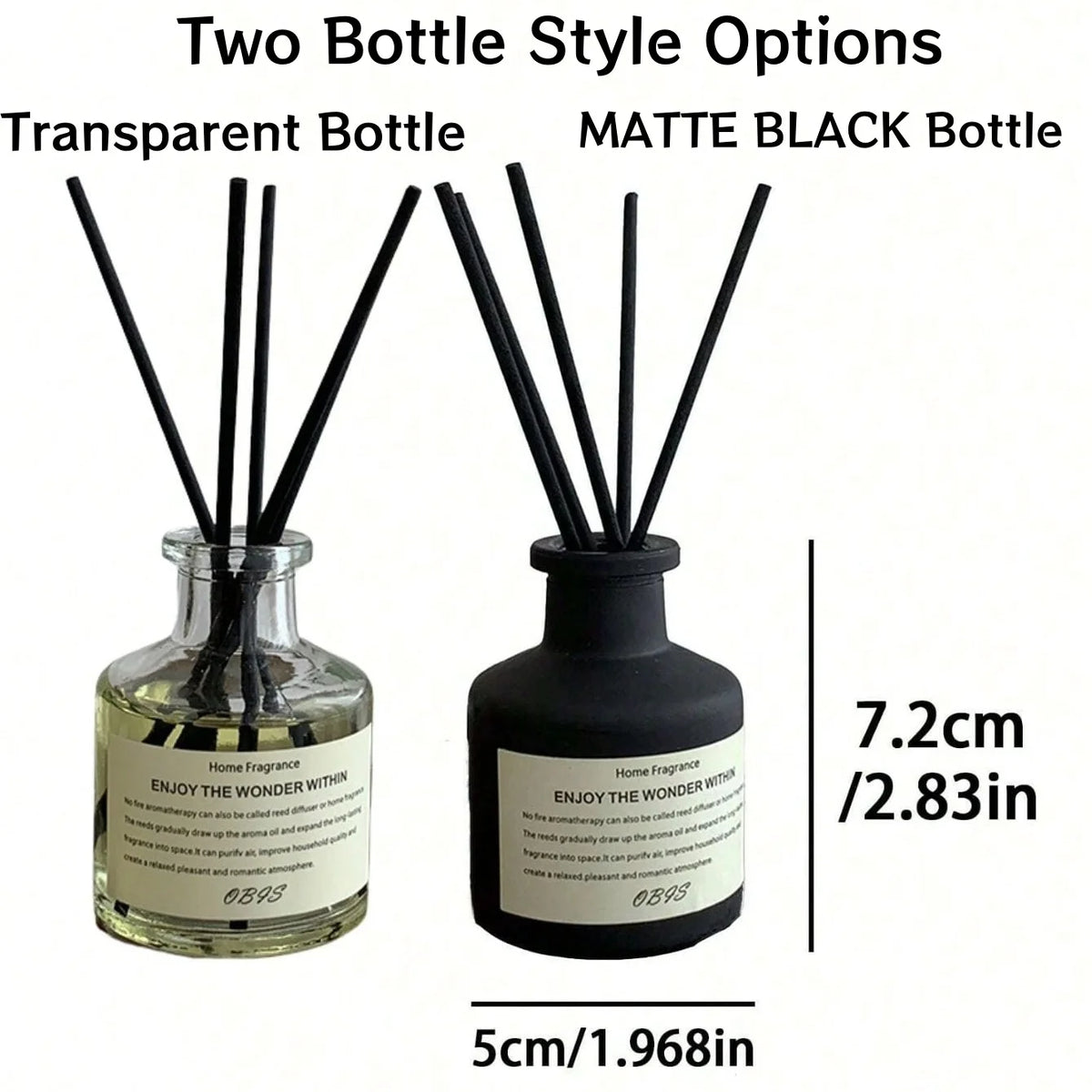 50ml Reed Diffuser | Flameless Home Fragrance Oil with Black Reed Sticks