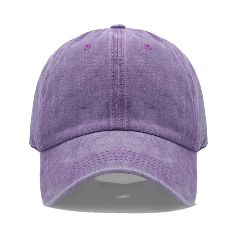 Purple baseball cap on a white background