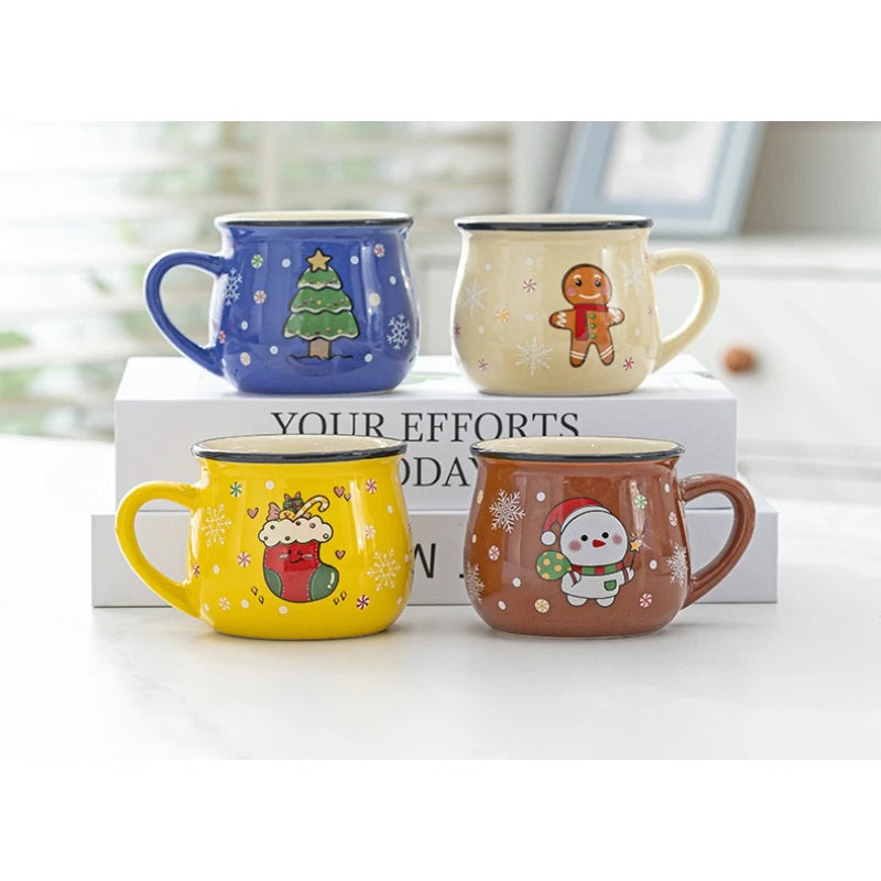 Santa Claus ceramic Christmas mug 5oz holiday coffee and dessert cup"