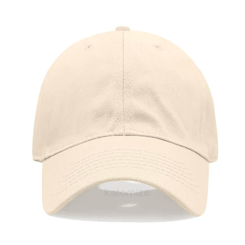 Beige baseball cap on a white background