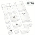Clear Plastic Drawer Organizers – Stackable Storage Bins for Bathroom, Makeup & Home