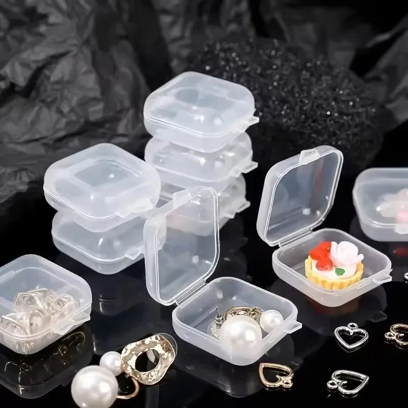 Mini Transparent Jewelry Storage Boxes – Portable Plastic Cases for Earrings, Rings & Small Accessories