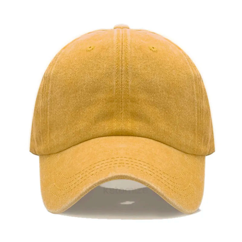 Yellow baseball cap on a white background