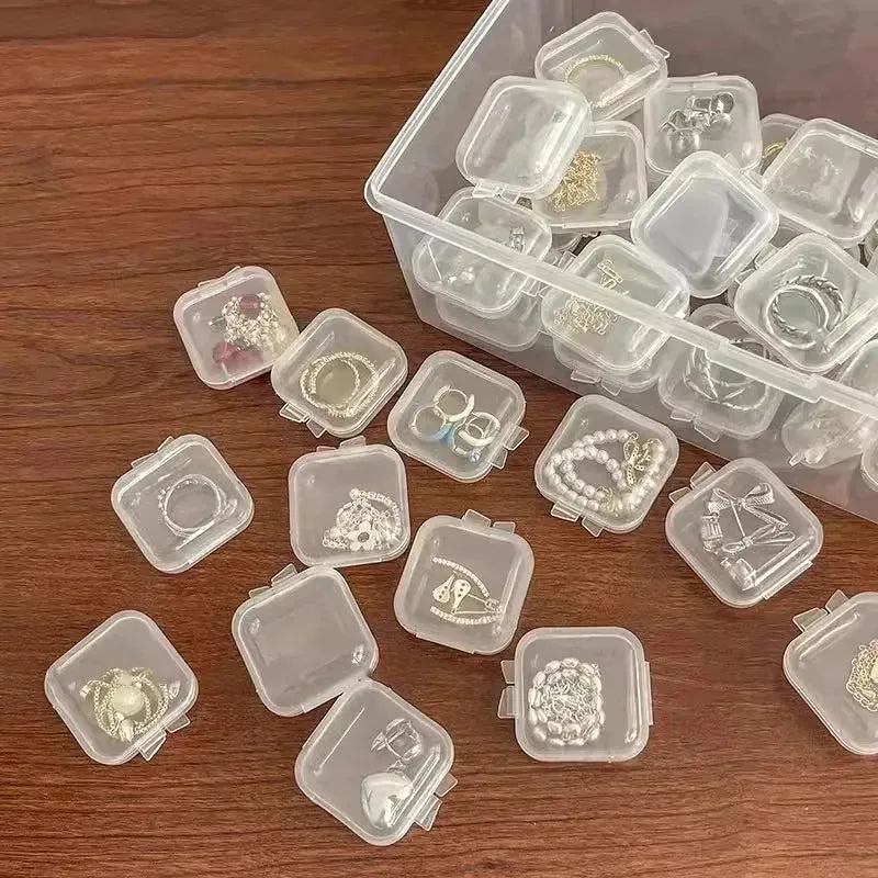 Mini Transparent Jewelry Storage Boxes – Portable Plastic Cases for Earrings, Rings & Small Accessories