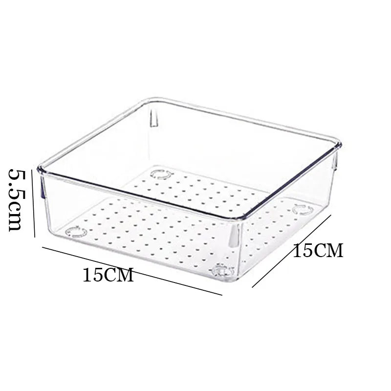 Clear Plastic Drawer Organizers – Stackable Storage Bins for Bathroom, Makeup & Home