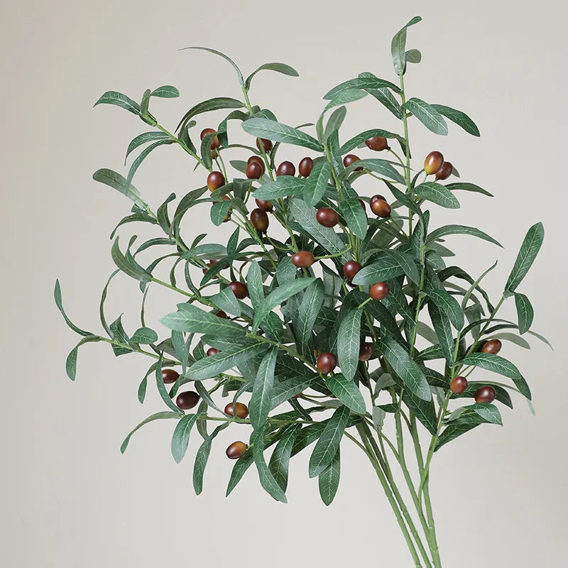 Artificial Olive Branch Stems – Faux Greenery for Home Decor, Weddings & Photography