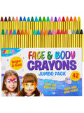Jubin Jumbo Pack of Face & Body Crayons with 42 colors on a white background