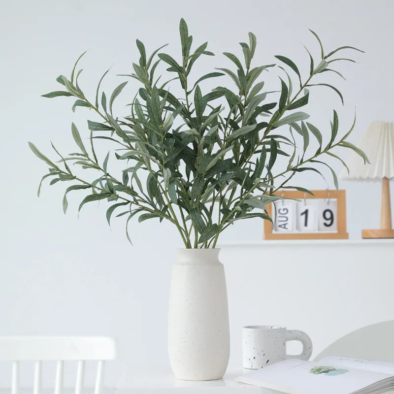 Artificial Olive Branch Stems – Faux Greenery for Home Decor, Weddings & Photography
