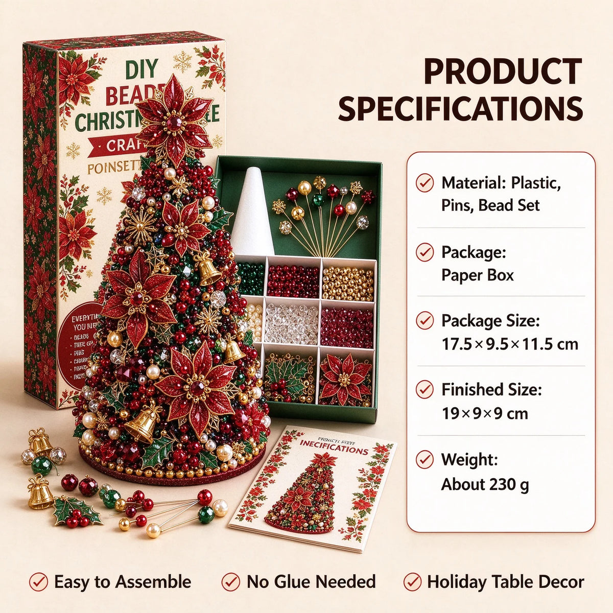 DIY Beaded Christmas Tree Craft Kit