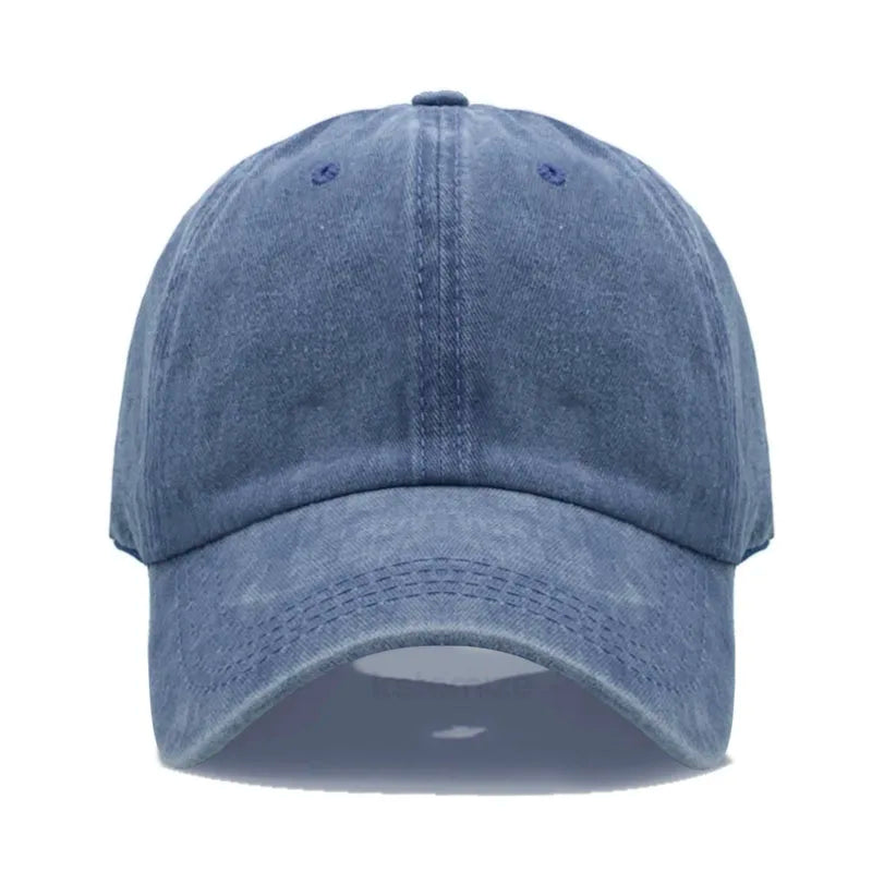 Blue baseball cap on a white background