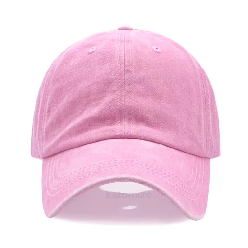 Pink baseball cap on a white background