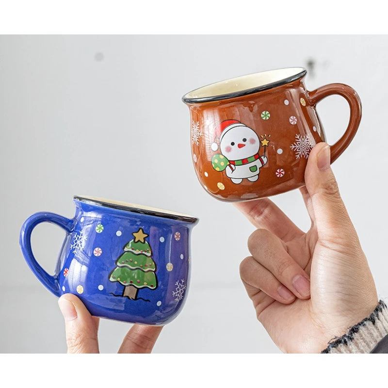 Santa Claus ceramic Christmas mug 5oz holiday coffee and dessert cup"