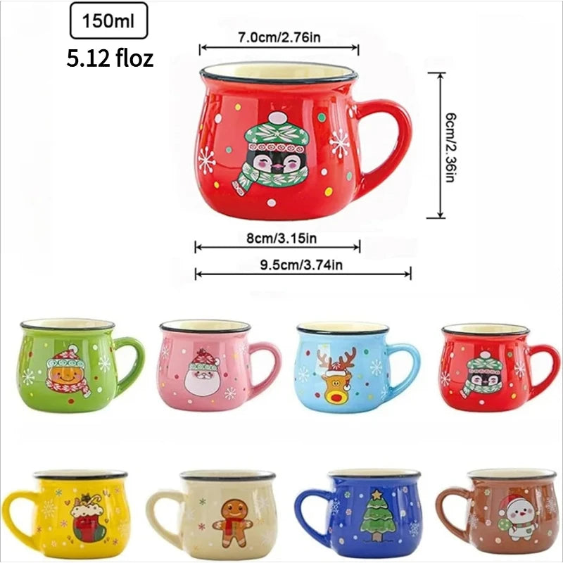 Santa Claus ceramic Christmas mug 5oz holiday coffee and dessert cup"