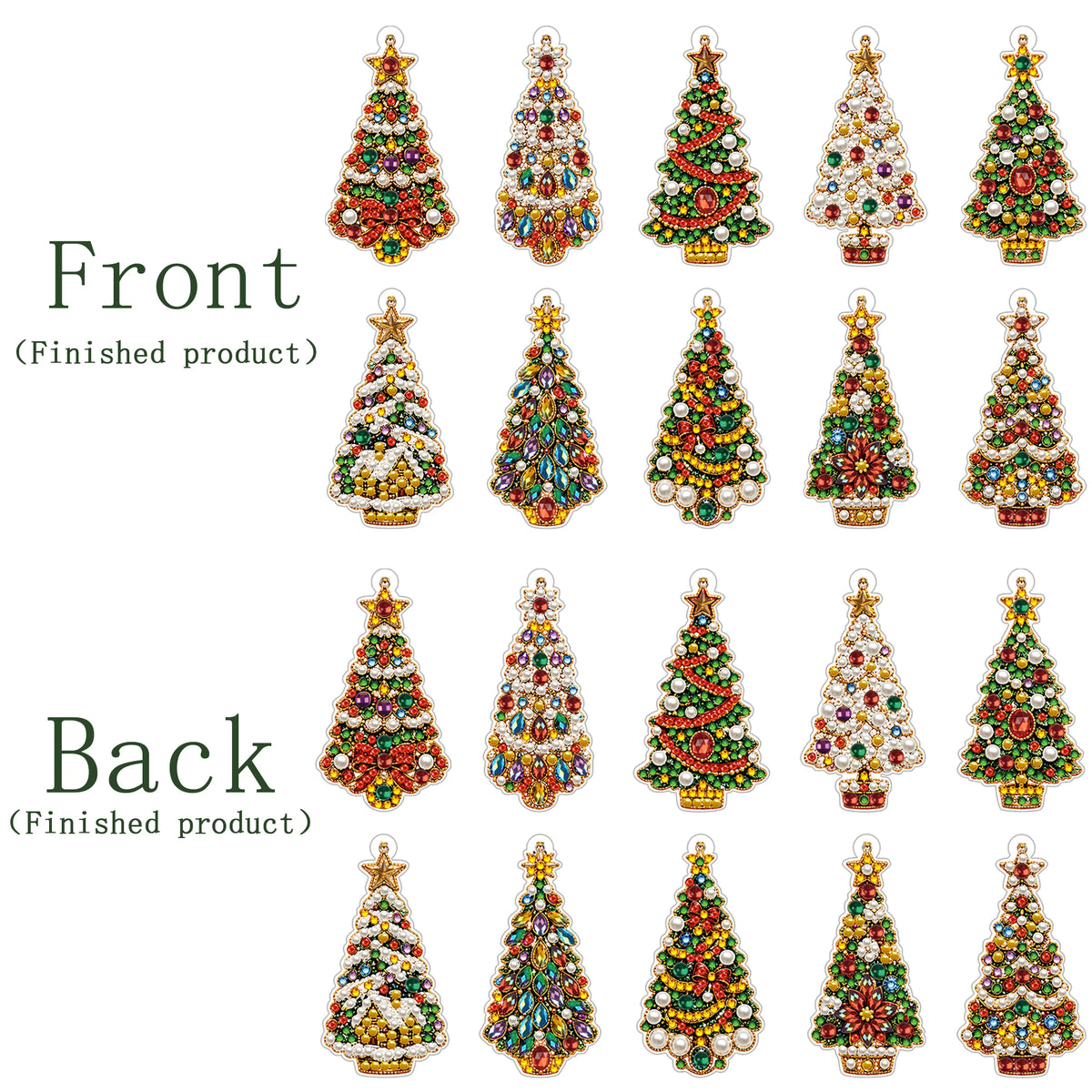 DIY Christmas Diamond Painting Ornaments, 10-Piece Set