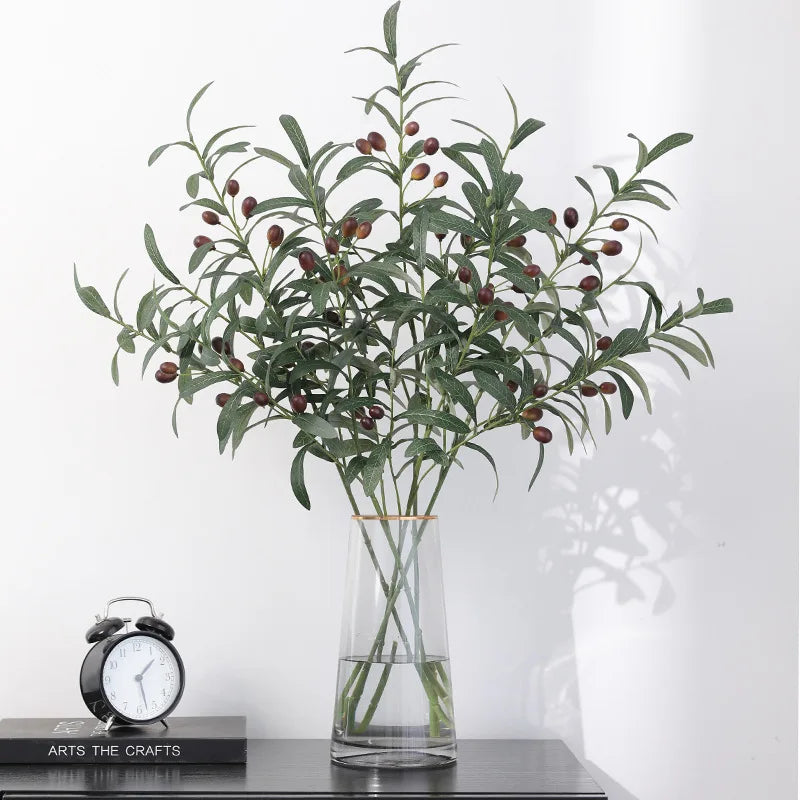 Artificial Olive Branch Stems – Faux Greenery for Home Decor, Weddings & Photography