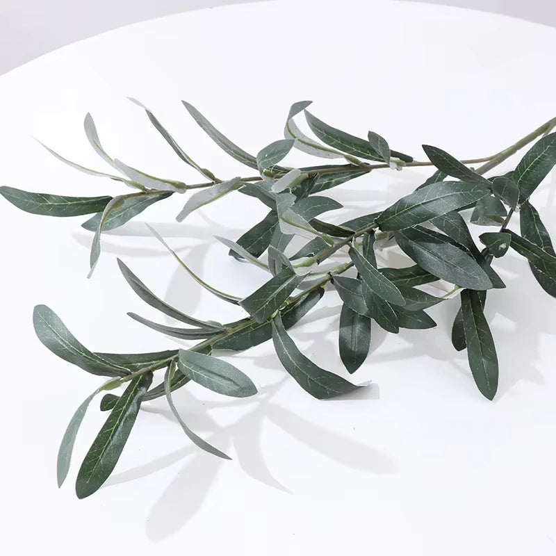 Artificial Olive Branch Stems – Faux Greenery for Home Decor, Weddings & Photography