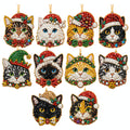 DIY Christmas Diamond Painting Ornaments, 10-Piece Set