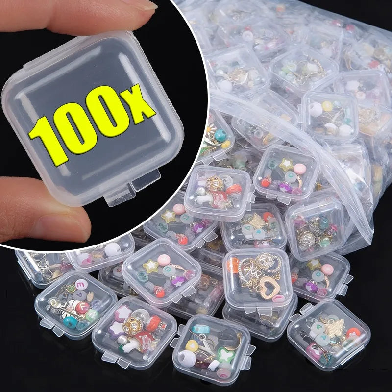 Mini Transparent Jewelry Storage Boxes – Portable Plastic Cases for Earrings, Rings & Small Accessories