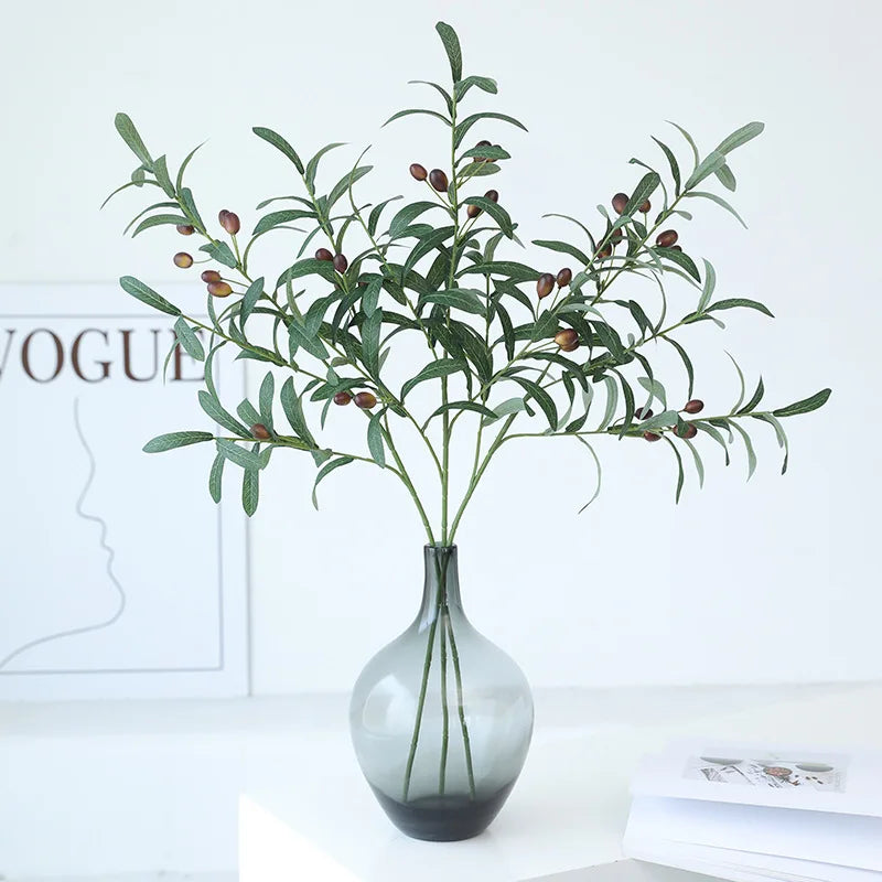 Artificial Olive Branch Stems – Faux Greenery for Home Decor, Weddings & Photography