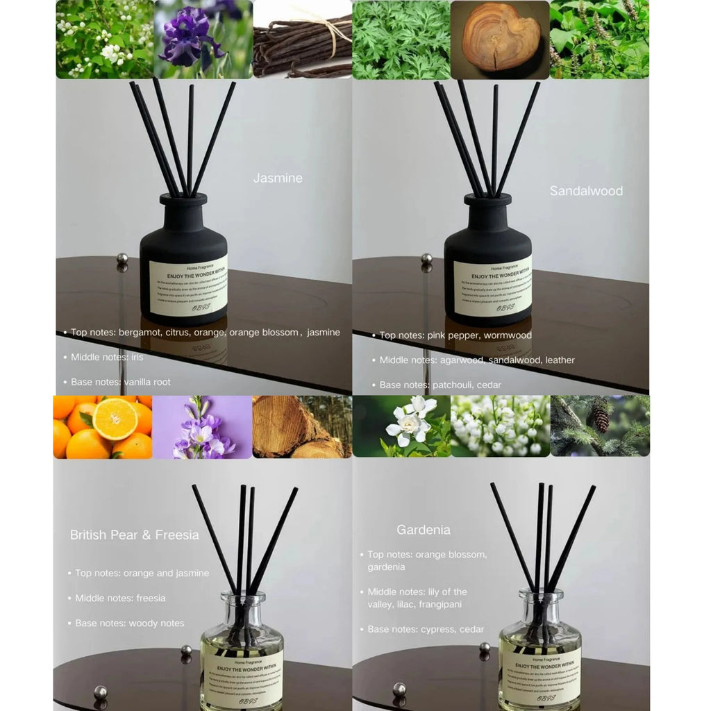 50ml Reed Diffuser | Flameless Home Fragrance Oil with Black Reed Sticks