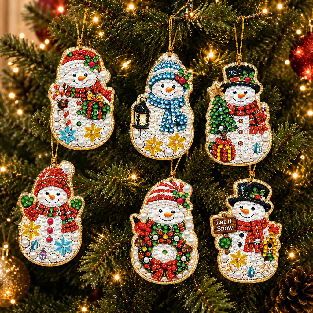 DIY Christmas Diamond Painting Ornaments, 10-Piece Set
