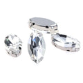 Crystal Glass Navette Rhinestones – Pointback Fancy Stones for Crafts, Garments & Jewelry (50 pcs)
