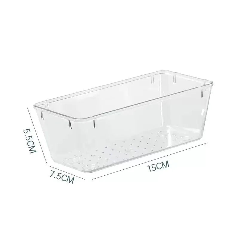 Clear Plastic Drawer Organizers – Stackable Storage Bins for Bathroom, Makeup & Home